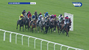 Video preview image for Newbury 15:55 - Team Archie Kindly Supported By Childs Farm Standard Open National Hunt Flat (5)