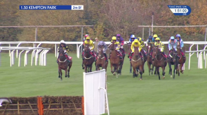 Video preview image for Kempton Park 13:50 - BetVictor Golden Goal Novices' Hurdle (4)