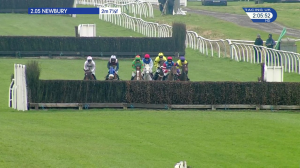 Video preview image for Newbury 14:05 - Thoroughbred Breeders Association Mares' Novices' Chase (Listed) (1)