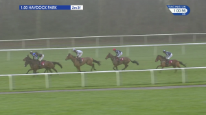 Video preview image for Haydock Park 13:00 - Betfred Home Of Goals Galore Mares' Novices' Hurdle (Abram) (Listed) (1)