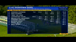 Video preview image for Sandown Park 17:40 - Slug and Lettuce Canary Wharf E.B.F. Maiden Fillies' Stakes