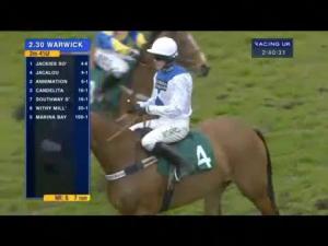 Video preview image for Warwick 14:30 - European Breeders' Fund/Thoroughbred Breeders' Association Mares' Novices' Chase (Sunday 5K Bonus Race)