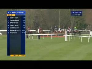 Video preview image for Kempton Park 16:35 - 32Red Handicap Hurdle