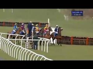Video preview image for Exeter 16:30 - Visit The Desert Orchid Restaurant Novices' Handicap Hurdle