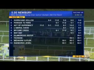 Video preview image for Newbury 17:00 - West Berkshire Racing Club 'Junior' Bumper (Junior Standard Open NH Flat Race)