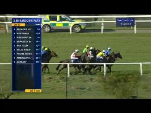 Video preview image for Sandown Park 15:40 - Charles Stanley Handicap Hurdle