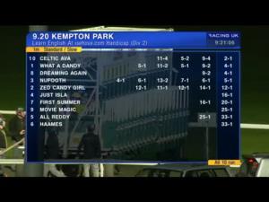 Video preview image for Kempton Park 21:20 - Learn English At isehove.com Handicap (Div 2)