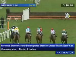 Video preview image for Newbury 15:10 - European Breeders' Fund/Thoroughbred Breeders' Association Mares' Novices' Chase