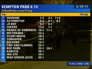 Video preview image for Kempton Park 18:15 - 32redpoker.com Handicap