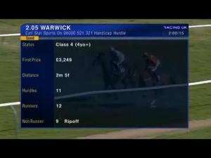 Video preview image for Warwick 14:05 - Call Star Sports On 08000 521 321 Handicap Hurdle