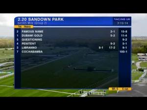 Video preview image for Sandown Park 14:20 - Bet365 Mile (Group 2)
