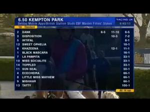 Video preview image for Kempton Park 18:50 - Betdaq Mobile Apps/British Stallion Studs E.B.F. Maiden Fillies' Stakes