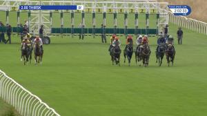 Video preview image for Thirsk 14:00 - Unlimited Free Race Replays At sportinglife.com EBF Novice Stakes (5)