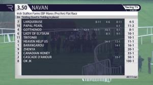 Video preview image for Navan 15:50 - Irish Stallion Farms European Breeders Fund Mares (Pro/Am) I.N.H. Flat