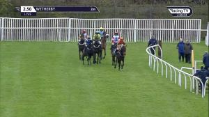 Video preview image for Wetherby 14:50 - Follow @willhillracing On Twitter Introductory Hurdle (2)