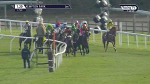 Video preview image for Kempton Park 13:20 - Join Racing TV Now Conditional Jockeys' Handicap Hurdle (4)