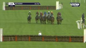 Video preview image for Wetherby 15:35 - Follow @racingtv On Twitter Novices' Hurdle (4) (Div 2)