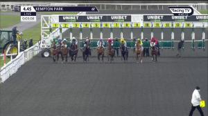 Video preview image for Kempton Park 16:45 - Unibet Casino Deposit £10 Get £40 Bonus Handicap (6)