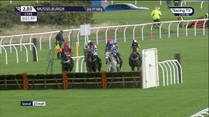 Video preview image for Musselburgh 14:03 - Every Race Live On Racing TV Handicap Hurdle (3)