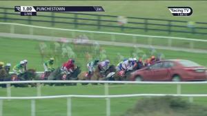 Video preview image for Punchestown 13:00 - William Hill Ireland Play Responsibly 3-y-o Maiden Hurdle