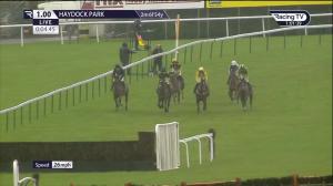 Video preview image for Haydock Park 13:00 - Campbell Novices' Limited Handicap Chase (3)