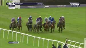 Video preview image for Newbury 14:25 - Book The Lodge Hotel At Newbury Racecourse Handicap Hurdle (Qualifier) (4)