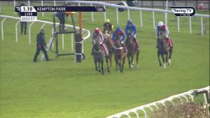 Video preview image for Kempton Park 13:10 - Join Racing TV Now Conditional Jockeys' Mares' Handicap Hurdle (4)