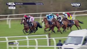Video preview image for Newbury 13:45 - West Berkshire Mencap Conditional Jockeys' Handicap Hurdle (4)