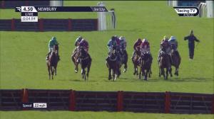 Video preview image for Newbury 16:50 - Download The BetVictor App Handicap Hurdle (4)