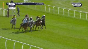 Video preview image for Newbury 13:35 - Play Pick 6 At BetVictor Novices' Handicap Hurdle (2)