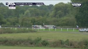 Video preview image for Stratford-on-Avon 14:24 - Steve Wann 40th Birthday Conditional Jockeys' Selling Handicap Hurdle (5)