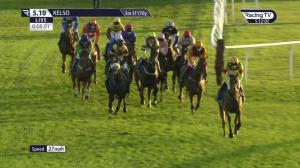 Video preview image for Kelso 17:10 - Play Paddy's Pick 5 At racingtv.com Conditional Jockeys' Handicap Hurdle (Qualifier) (4)
