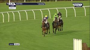 Video preview image for Aintree 16:30 - Jewson Wigan, Victoria Street Novices' Limited Handicap Chase (3)