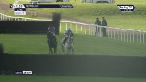 Video preview image for Newbury 13:55 - Get A Run For Your Money At BetVictor Novices' Limited Handicap Chase (3)