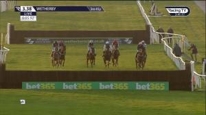 Video preview image for Wetherby 15:38 - Get Your RacingTV Free Trial Conditional Jockeys' Handicap Chase (Qualifier) (4)
