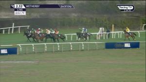 Video preview image for Wetherby 14:32 - Watch Racing TV In Stunning HD Handicap Hurdle (3)