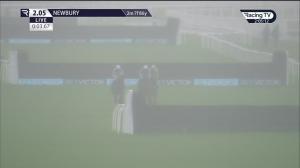 Video preview image for Newbury 14:05 - Follow @betvictor On Twitter Novices' Limited Handicap Chase (3)