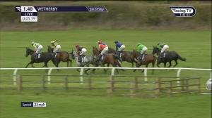 Video preview image for Wetherby 13:40 - Wear A Hat Day Supporting braintumourresearch.org Mares' Maiden Hurdle (4)