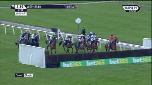 Video preview image for WETHERBY 15:39 - Racing TV Profits Returned To Racing Conditional Jockeys' Handicap Chase (Qualifier) (4)