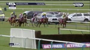 Video preview image for Haydock Park 14:05 - Betfred Supports Jack Berry House Handicap Hurdle (Qualifier) (3)