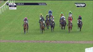 Video preview image for Carlisle 14:32 - rhino.bet British Stallion Studs EBF Mares' 'National Hunt' Novices' Hurdle (Qualifier) (4)