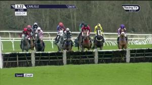 Video preview image for Carlisle 15:32 - Bet In Play At rhino.bet Handicap Hurdle (Qualifier) (4)