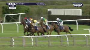 Video preview image for WETHERBY 14:45 - Every Race Live On Racing TV Selling Hurdle (4)