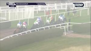 Video preview image for Musselburgh 12:08 - 100% Racing TV Profits Back To Racing Conditional Jockeys' Handicap Hurdle