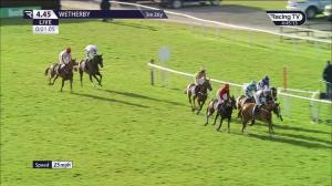 Video preview image for  16:45 - 100% RacingTV Profits Back To Racing Handicap Hurdle (Div 1)